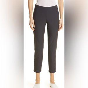 EILEEN FISHER Stretch Crepe Slim Ankle Pants (graphite) NWTS